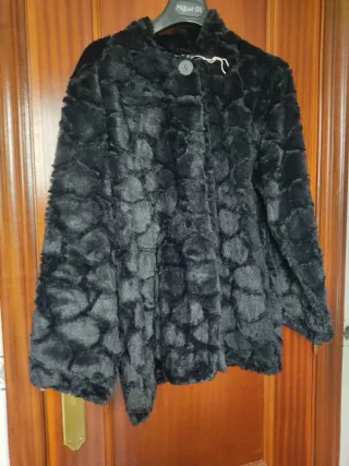 Chaquetón Piel Sintética Negro