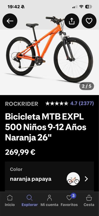 Bicicleta Montaña Rockrider 500 Azul