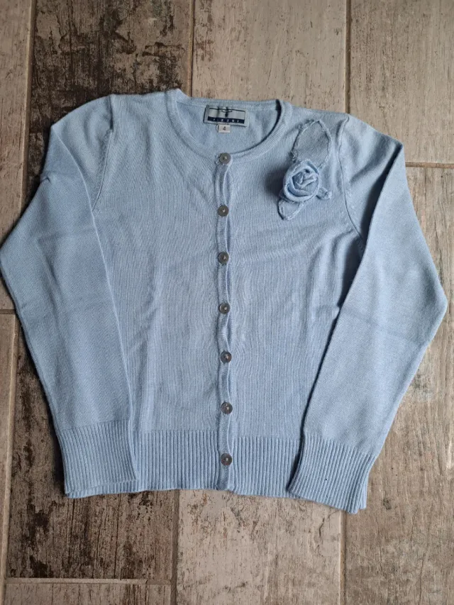 Chaqueta niña Tizzas azul con flor