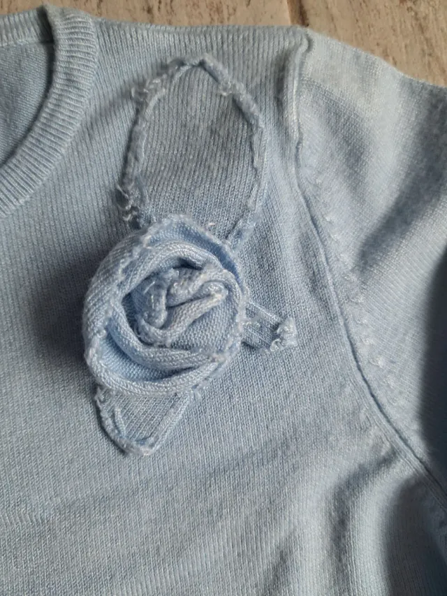 Chaqueta niña Tizzas azul con flor