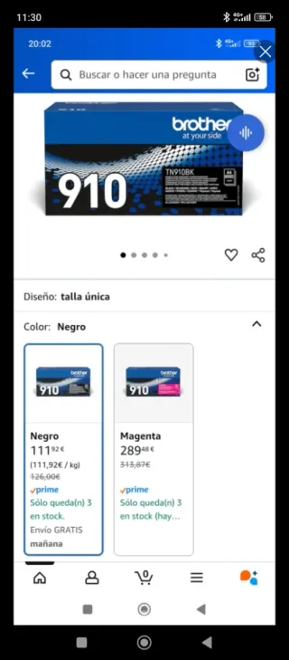 Cartucho Tóner Brother TN910BK Negro