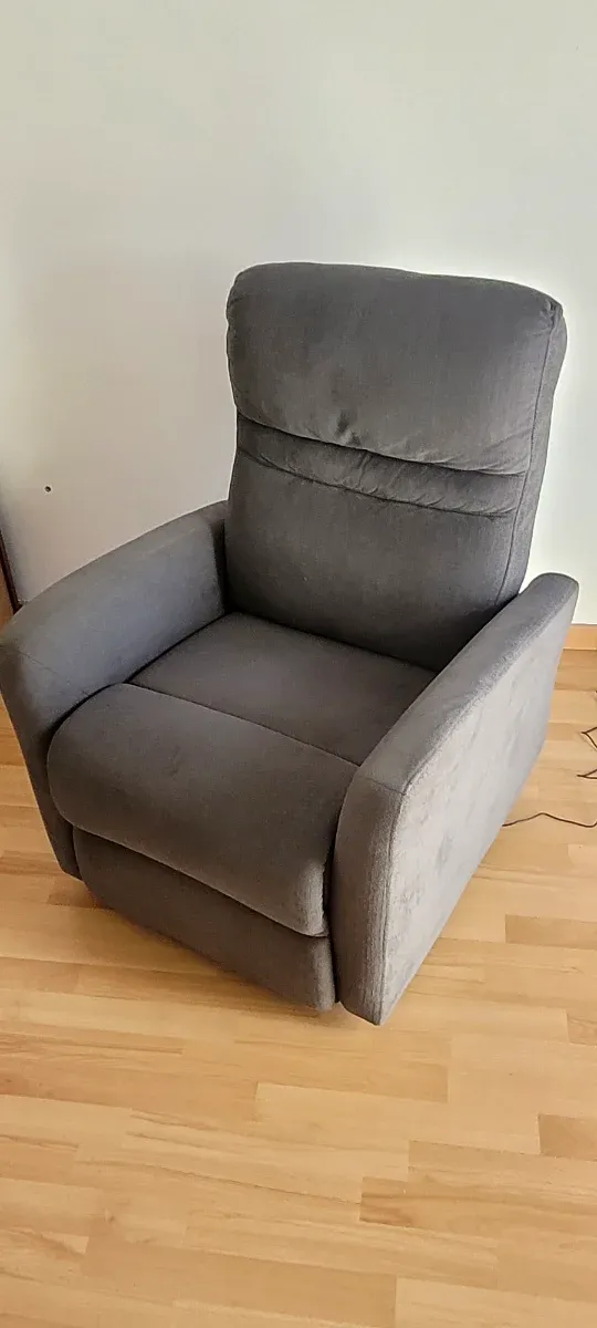 Butaca reclinable eléctrica gris