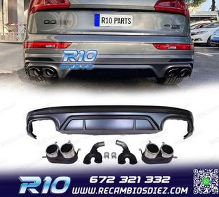 DIFUSOR AUDI Q5 S LINE 18-20 LOOK SQ5 + COLAS ESCAPE CROMO