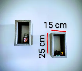 Set Mensole Decorative Cubiche Grigie