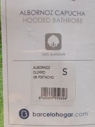 Accappatoio Olimpo Unisex Verde Taglia S