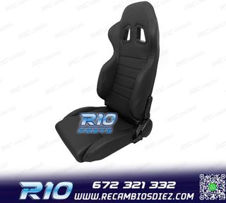 ASIENTO BAQUET UNIVERSAL LOOK SPARCO CUERO NEGRO