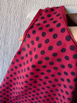 Camisa tirantes rojo lunares negros talla L mujer