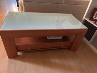 Mesa de centro madera y cristal