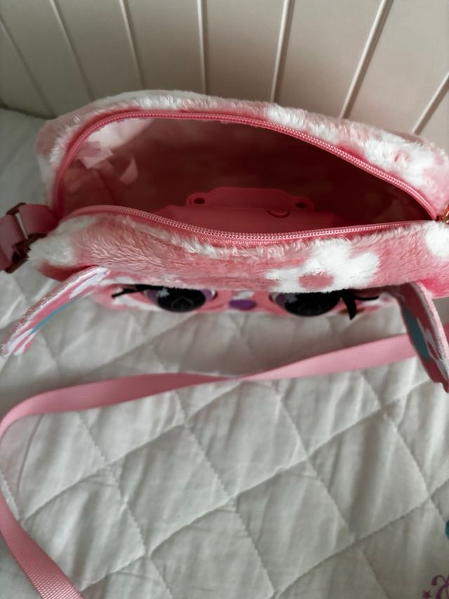 Bolso de peluche con ojos móviles