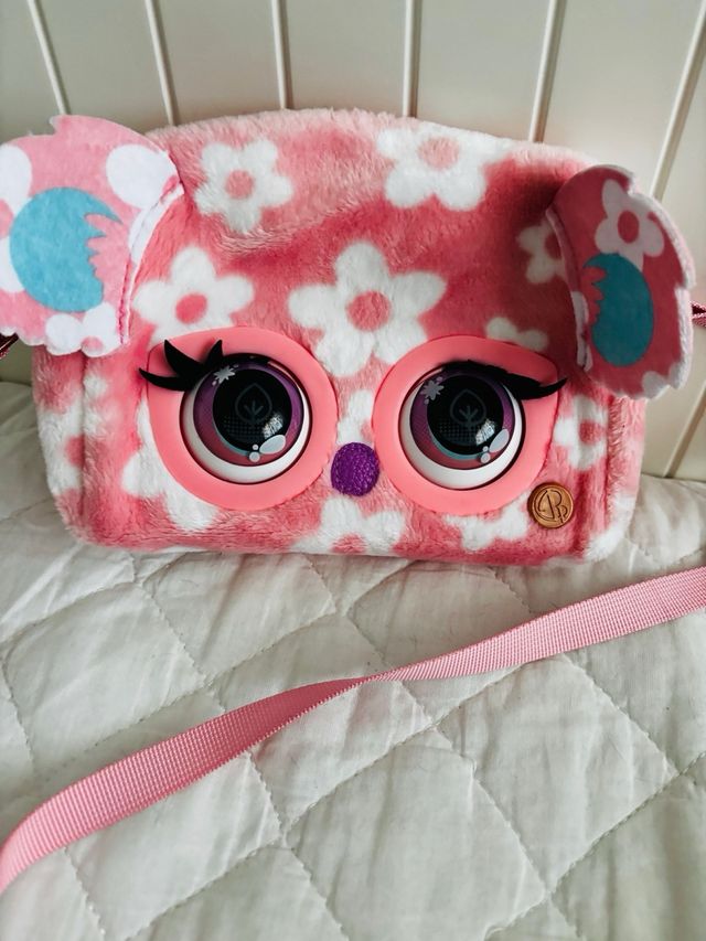 Bolso de peluche con ojos móviles
