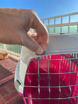 Transportín Mascotas Fucsia y Blanco 50cm