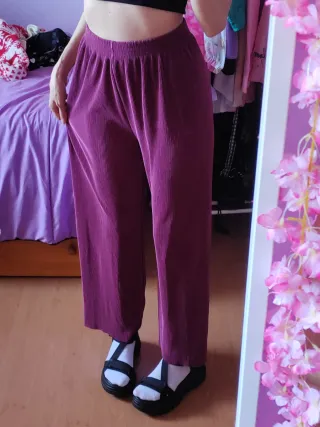 Pantalones Japoneses Jfashion vintage satén rosa