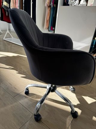 Silla de escritorio gris terciopelo
