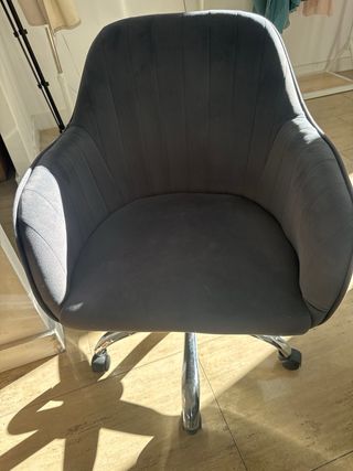 Silla de escritorio gris terciopelo