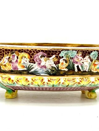 Centrotavola ceramica italiana con putti – stile Capodimonte – 29 cm