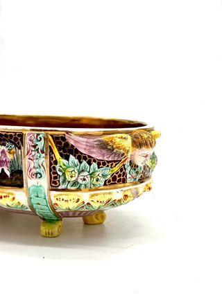 Centrotavola ceramica italiana con putti – stile Capodimonte – 29 cm