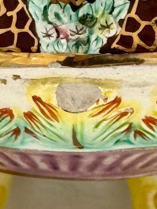 Centrotavola ceramica italiana con putti – stile Capodimonte – 29 cm