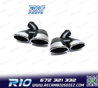 COLAS DE ESCAPE DOBLES OVALADAS MERCEDES W211 02-09 LOOK AMG