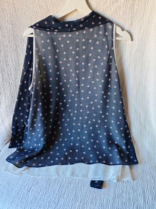 Camisa blanca azul talla L mujer Merletti tirantes