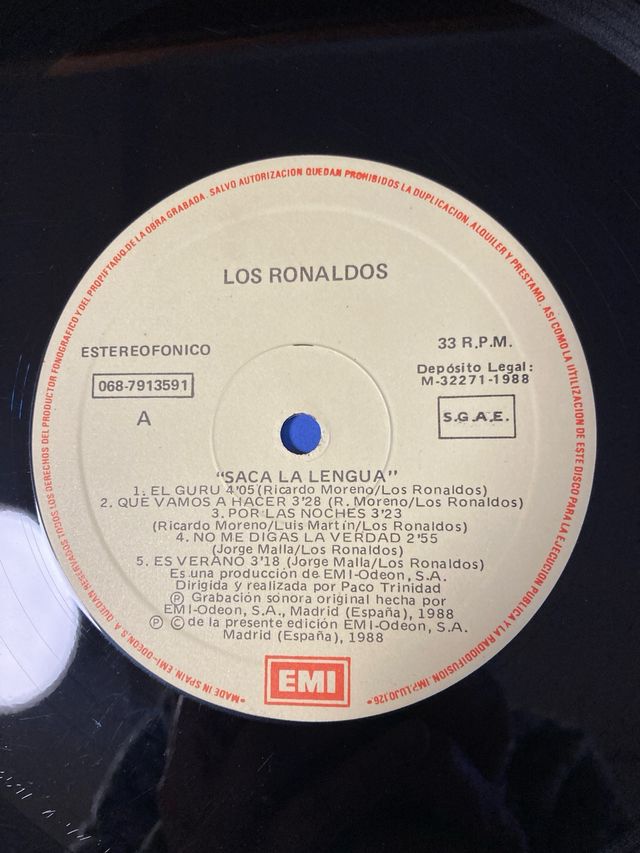 Vinilo Los Ronaldos Saca la Lengua