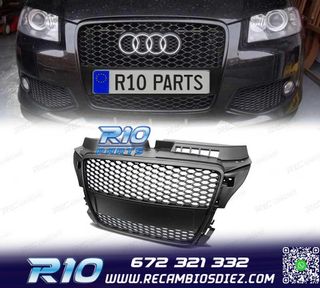 PARRILLA AUDI A3 8P 08-12 LOOK RS3 NEGRO