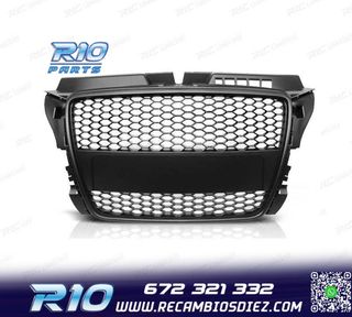 PARRILLA AUDI A3 8P 08-12 LOOK RS3 NEGRO