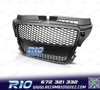 PARRILLA AUDI A3 8P 08-12 LOOK RS3 NEGRO