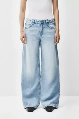 Pantalón vaquero ancho Lefties azul claro