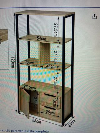 Estantería madera y metal