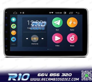 RADIO GPS ANDROID 14 GPS 1DIN LCD TÁCTIL 10"