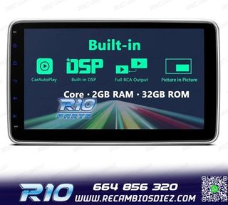 RADIO GPS ANDROID 14 GPS 1DIN LCD TÁCTIL 10"