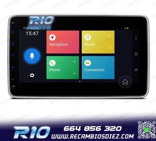 RADIO GPS ANDROID 14 GPS 1DIN LCD TÁCTIL 10"