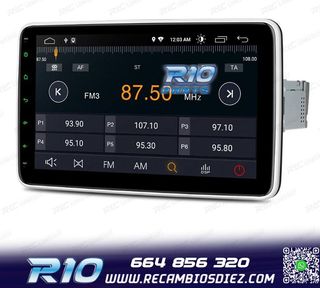 RADIO GPS ANDROID 14 GPS 1DIN LCD TÁCTIL 10"