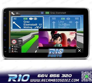 RADIO GPS ANDROID 14 GPS 1DIN LCD TÁCTIL 10"