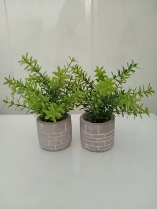 2 Vasi Artificiali Piccoli in Cemento Grigio