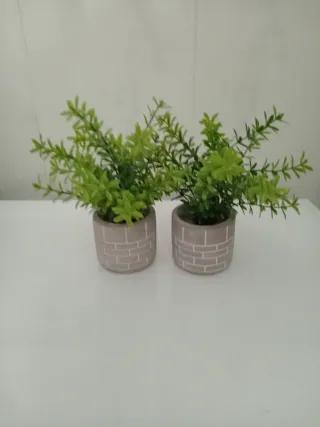 2 Vasi Artificiali Piccoli in Cemento Grigio