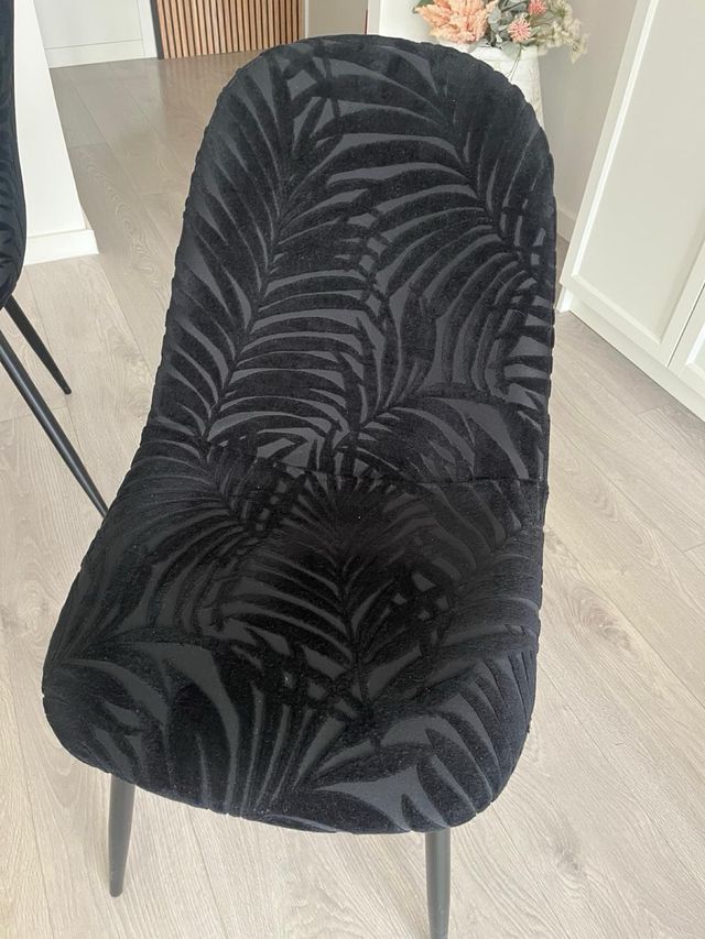 Juego de 2 Sillas de Salón Terciopelo Negro P/u