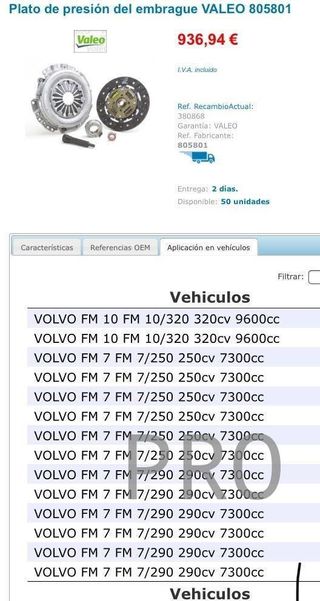 Kit embrague camión Volvo fm nuevo