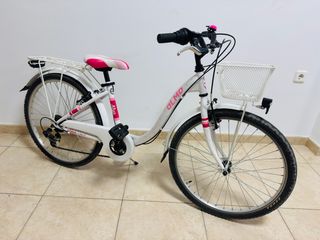 Bicicleta Niña Olmo Alya 24 6v Blanca/Rosa