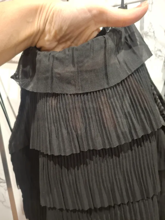 Conjunto Zara volantes fiesta negro semitransparen