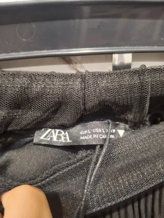 Conjunto Zara volantes fiesta negro semitransparen