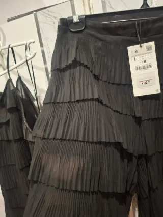 Conjunto Zara volantes fiesta negro semitransparen