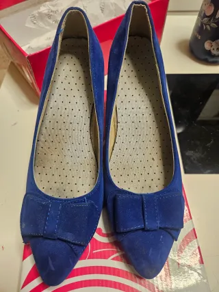 Zapatos azules tacon mujer talla 38