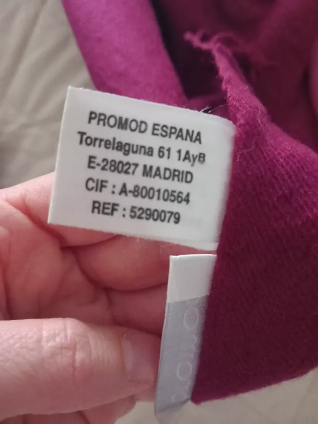 Pasmina rosa y morada 100% lana