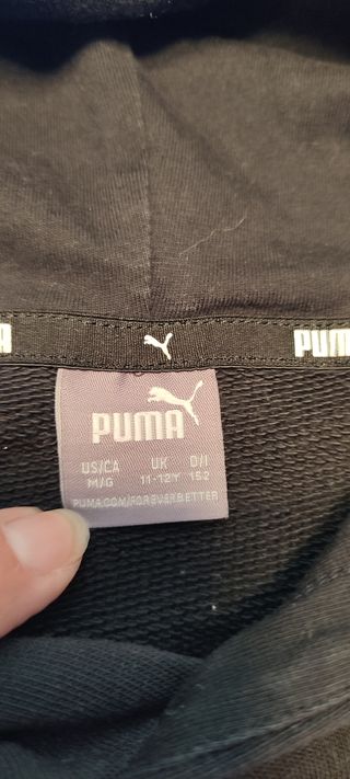 Sudadera Puma Algodón Negra Talla152 cm 11-12 Años