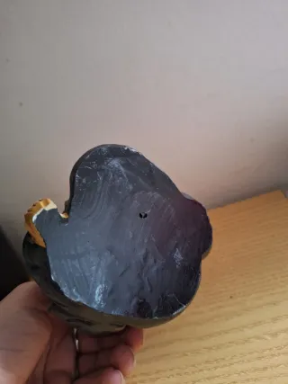 Statuetta Buddha Ridente Budai Bronzo nero