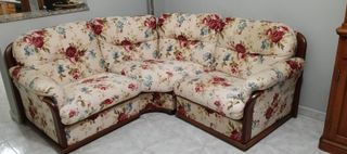 Divano angolare 4 posti tessuto floreale
