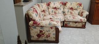 Divano angolare 4 posti tessuto floreale