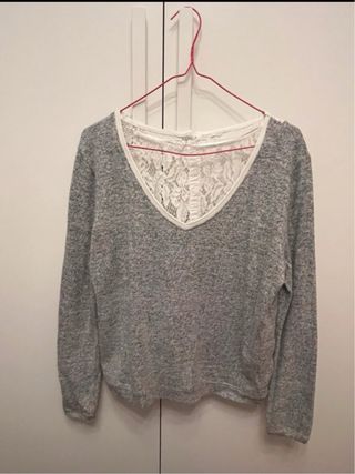 Jersey LHN gris con encaje en la espalda