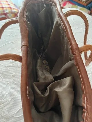 Capazo bolso dorado y morado